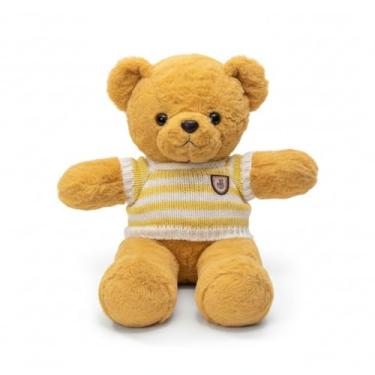 Imagem de Urso de Pelúcia com Blusa Listrada 50cm – Macio, Fofo e Perfeito para Presentear (CARAMELO)