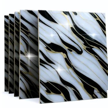 Imagem de 10 Peças Placas Adesivas de Parede 3D, Efeito Cinza Abstrato, Tamanho Grande 60x60cm, Impermeável, Autocolante, Alto Brilho