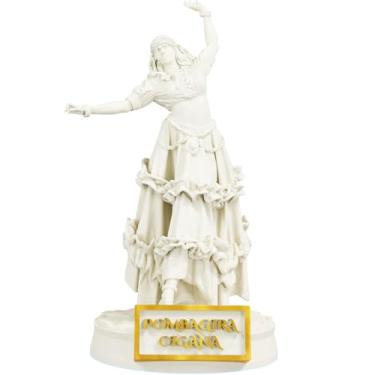 Imagem de Estátua Pombagira Cigana Imagem Umbanda Candomblé (Cor Mármore Dourado)