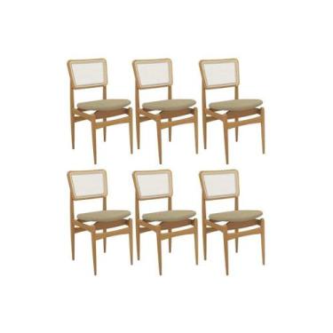 Imagem de Cadeira Sala de Jantar Stela 1CMM013CA Premium Madeira Maciça Kit 6 Un