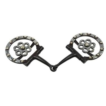 Imagem de oshhni Freio de cavalo com argola em D, profissional, para arreios e equipamentos de treinamento equestre.