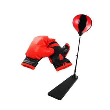 Imagem de menolana Saco de pancada infantil para boxe, saco de velocidade, treinamento de coordenação com base, bola de reação e luvas para academia em casa.