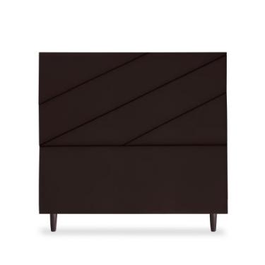 Imagem de Cabeceira Estofada Queen Cristal 140cm Suede Marrom - PARAÍSO DECOR