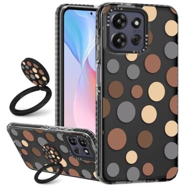 Imagem de Boaretiu Capa para Motorola Moto G Power/Play 2025 - com suporte fofo Kawaii Fashion 360° Suporte de anel de rotação de 360° Jihe Miki para mulheres meninas meninos adolescentes feminino capa para