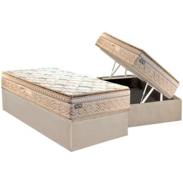 Imagem de Conjunto Box Baú Solteiro: Colchão Molas Paropas MasterPocket Ensacadas Eco Bamboo + Base CRC Courano Clean(88x188)