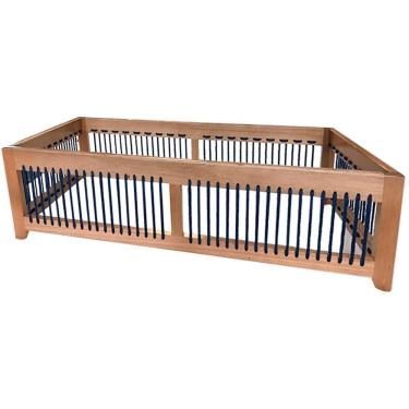 Imagem de Mesa De Centro Saibi Ozki 120 Cm Madeira Eucalipto Cedro Corda Plana Azul