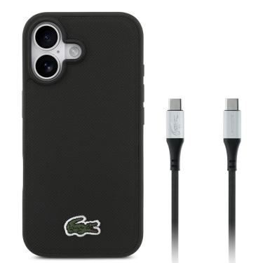Imagem de KIT Capa iPhone 17 e Cabo USB-C Lacoste, Preta