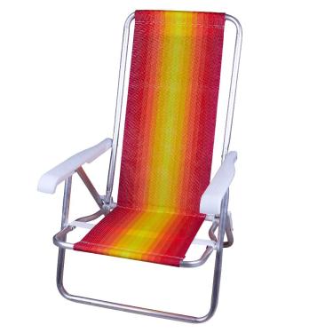 Imagem de Cadeira de Praia Alumínio 4 Posições Reclinável Mor 2103