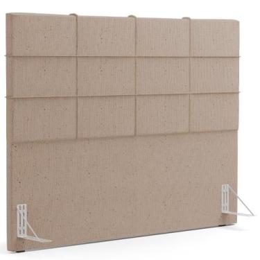 Imagem de Cabeceira Cama Box Casal King 195 Cm Roma W01 Linho Bege Escuro - Lyam