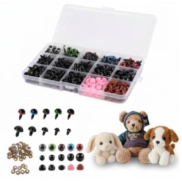 Imagem de Kit 560 Peças Olhos E Focinhos para Amigurumi e Pelúcia com Travas + Case Protetora Lanmax