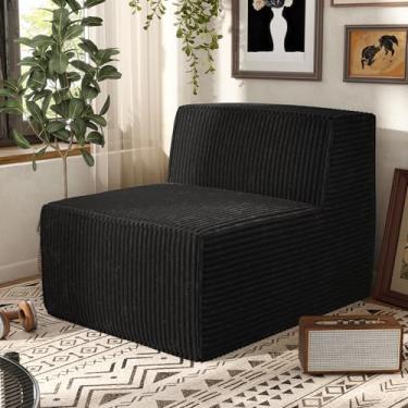 Imagem de Furniture of America Malric Modern Chenille Cadeira de sofá modular de espuma de 1 lugar com assento profundo, sofá comprimido em uma caixa, sem necessidade de montagem, para sala de estar e