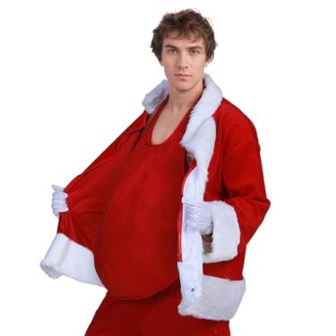 Imagem de OhMill Acessório de barriga de Papai Noel, acessório falso acolchoado para fantasia de Papai Noel, fantasia de Natal, cosplay, acessório de fantasia unissex