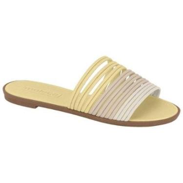 Imagem de Sandália Rasteira Feminina Amarelo Creme Branco Off Moleca 5532.101-Feminino