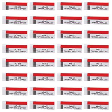 Imagem de 32 unidades borracha triangular 4B estudante desenho animado escritório exame esboço escrita borracha branca pequena conveniente fácil de transportar forte capacidade de