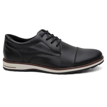 Imagem de Sapato Oxford Masculino Vicerinne Cadarço Preto Urbano Moderno Elegante Homem Estilo Casual (BR, Adulto, Numérico, 40)