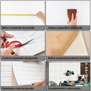 Imagem de Kit 10 Painel 3d Revestimento De Parede Tijolinho Autocolante Lorben