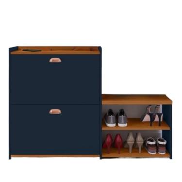 Imagem de Sapateira 2 Andares New Organizadora Com Banco 2 Portas Basculantes Hall De Entrada(MILANO AZUL /)