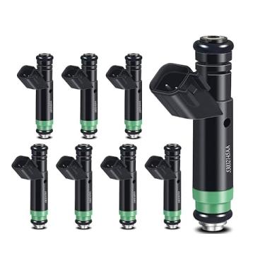 Imagem de Conjunto de 8 injetores de combustível - Compatível com Ram 1500 2002 2003 Dodge Dakota Durango 2001 2002 2003 Jeep Grand Cherokee 2001 2002 2003 V8 4.7L Substituição # 53032145AA RL032145AA FAA J475