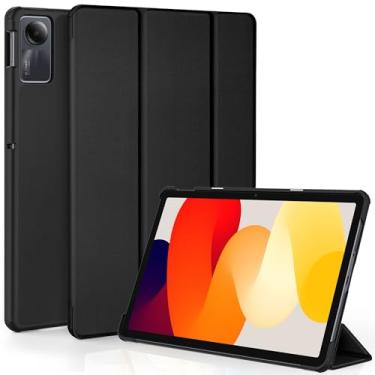 Imagem de EasyAcc Capa compatível com Xiaomi Redmi Pad SE 11 polegadas 2023, ultra slim PU capa protetora com função de suporte (preto)