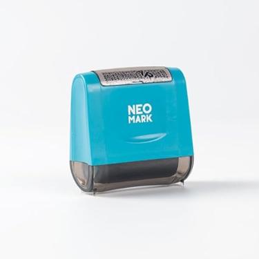 Imagem de Conjunto de carimbo de rolo de proteção contra roubo de identidade amplo - (3 refil de tinta incluída) Ótima alternativa para um triturador (azul)