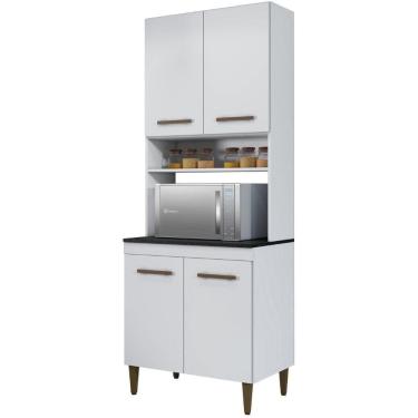 Imagem de Paneleiro Torre Atenas 4 Portas Branco Kaiki Móveis