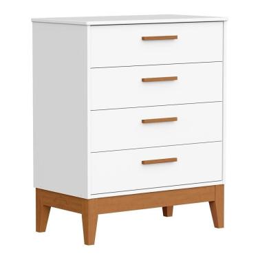 Imagem de Cômoda Infantil Flip 4 Gavetas Branco Fosco - Reller Móveis Branco Fosco