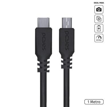 Imagem de Cabo Usb Tipo C Para Mini Usb B Para Type C Tipo C 1 Metro Preto - Pucmbp-1