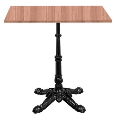 Imagem de Base De Mesa Apus Em Ferro Preto 75 Cm (alt) Tampo Mdp Quadrado Noce Nat 60cm (larg) X 2,5cm (alt)