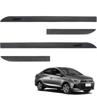 Imagem de Jogo de Friso Lateral Hb20s 2013 a 2024 Cinza Silk