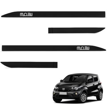 Imagem de Jogo de Friso Lateral Mobi 2017 a 2025 Preto Vulcano Alto Relevo