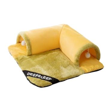Imagem de Bothyi Cama túnel para gatos, centro de jogos, lavável, treinamento de gatinhos, túnel de brincar, cabana para animais pequenos, gatos internos, VERDE