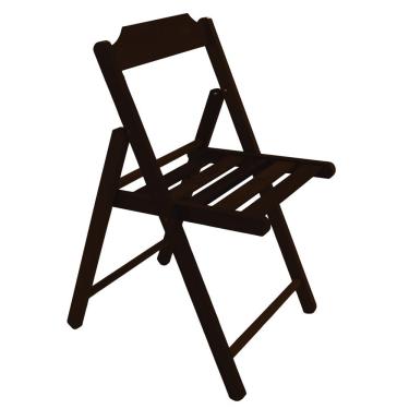 Imagem de Cadeira De Madeira Dobrável Tramontina Lille Em Madeira Itaúba Com Acabamento Castanho Escuro