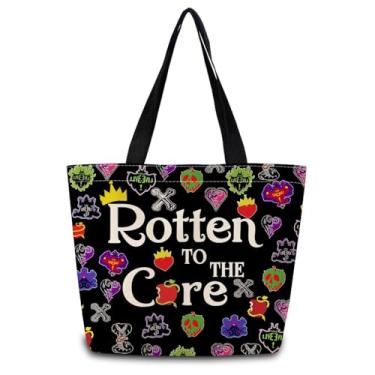 Imagem de ZhuVantrix Descendentes Sacola reutilizável bolsa de compras estética bolsa de ombro com bolso interno com zíper elegante apodrecido até o núcleo presente para amantes de programas de TV mulheres-4