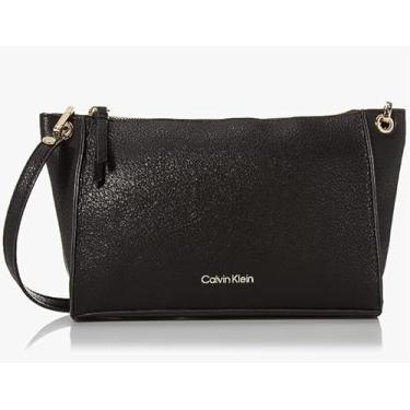 Imagem de Bolsa Feminina Logo Metal Retangular Calvin Klein - Preto Bolsa Feminina Logo Metal Retangular Calvin Klein Preto u
