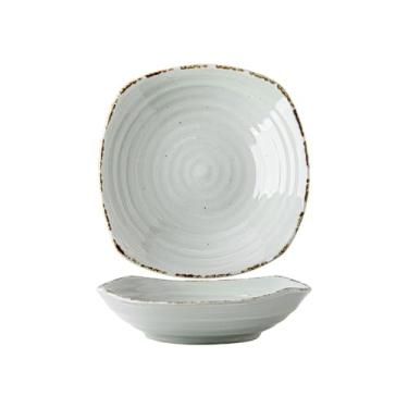 Imagem de prato de lanche Lanche de cerâmica quadrado com rosca 6 polegadas doméstico vintage sobremesa prato molho mesa tigela de sopa