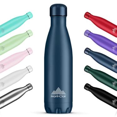 Imagem de Mont-Clair l'O Garrafa de água de aço inoxidável - garrafa térmica - sem BPA - garrafa de água, garrafa de água de aço inoxidável 750 ml - 24 h fria e 12 h quente - garrafa de água à prova de
