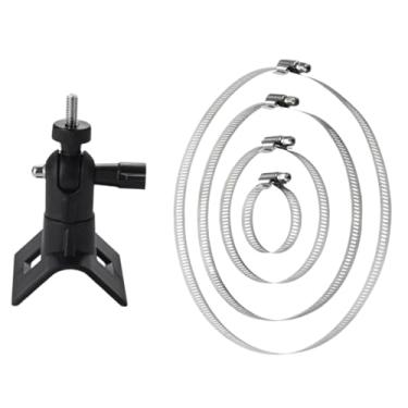 Imagem de simhoa Suporte de montagem em tubo para câmera, braçadeira de montagem, fácil instalação, ajustável, profissional, de substituição em aço, Preto