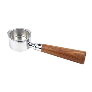 Imagem de Portafilter sem fundo para café de 51mm com cabo madeira e cesto substituição máquina Delonghi EC680 EC685 ferramenta re