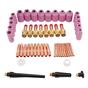 Imagem de AUNMAS Kit de Consumíveis do Corpo da Pinça de Lente de Gás TIG Fit WP 17/18/26 Bicos, Peças de Bico de Tocha de Soldagem TIG Consumíveis, de Gás
