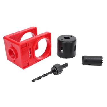 Imagem de Garosa Kit de Broca para Fechadura de Porta de Madeira, Serra de Aço Carbono Com Modelo de Guia Ajustável para Portas de 1-3/8 a 1-3/4 Polegadas, Ferramenta de Instalação Profissional para (#12)