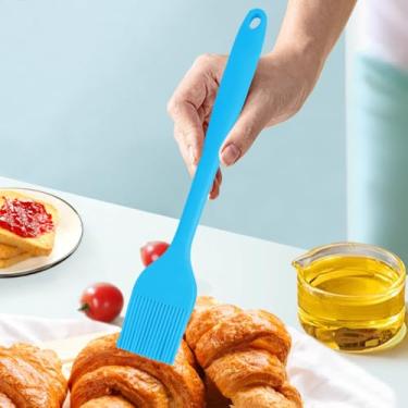 Imagem de Pincéis azuis grandes de silicone resistentes ao calor para pastelaria para espalhar molho de manteiga de óleo marinadas para churrasco, churrasco, assar, cozinhar, cozinhar, livre de BPA, lavável na