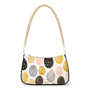 Imagem de CEBUGI Bolsas transversais para mulheres, bolsa de ombro para ovos de Páscoa, bolsa clutch estilosa com alça de corrente