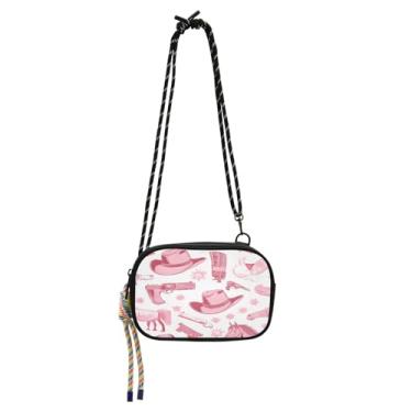 Imagem de STAYTOP Chapéu de cowboy norte-americano e arma pequena bolsa transversal carteira para celular para mulheres e homens, mini bolsa de viagem - chapéu de cowboy norte-americano e arma