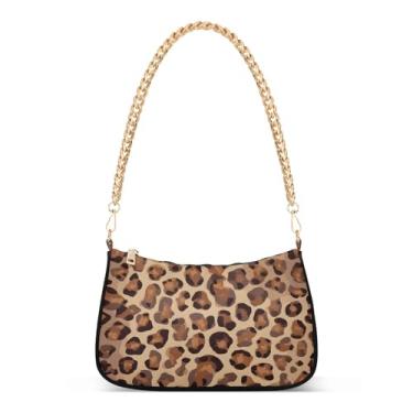 Imagem de CEBUGI Bolsas transversais femininas bolsa de ombro com estampa animal bolsa clutch elegante com alça de corrente
