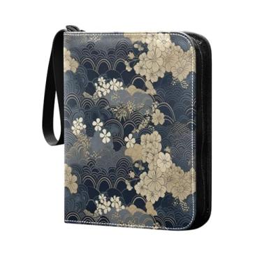 Imagem de Wassud Fichário de 4 bolsos, padrão dourado e marrom, comporta 400 cartões padrão, álbum TCG CCG MTG à prova d'água, presentes para colecionadores, meninos e meninas