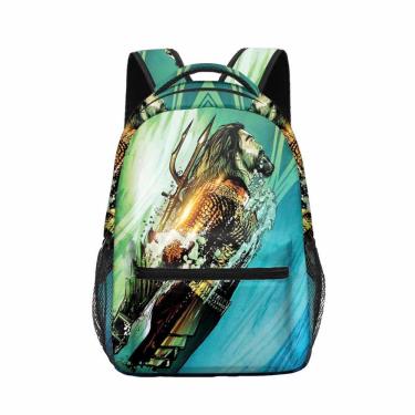 Imagem de Mochila Aquamans Cartoon Kids School Oxford 30x15x42,5cm