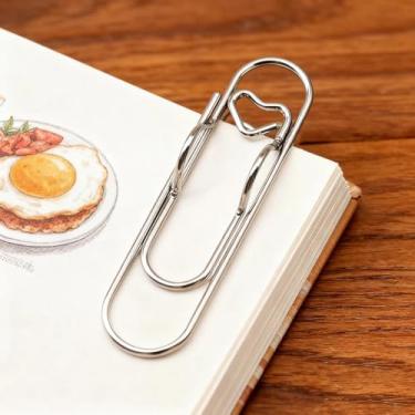 Imagem de 10 peças de clipe de caneta de metal criativo, suporte de caneta para notebook, acessório de papelaria de escritório, clipe de papel portátil, fivela multifuncional (prata)