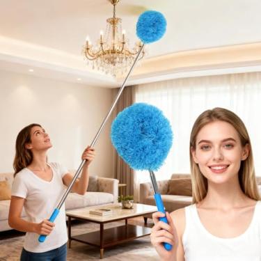 Imagem de Espanador de microfibra extensível, escova telescópica para limpeza de casa e carro, comprimento ajustável, macio e flexível