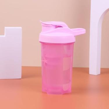 Imagem de Coqueteleira de 500 ml com bola de mistura, copo coqueteleiro de plástico PP para academia e esportes (roxo)