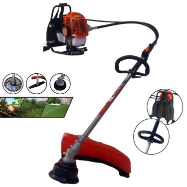 Imagem de Roçadeira Costal Completa Terra GRC-430 À Gasolina 2 Tempos 1,7HP de Potência 43cc Com Carretel de Nylon + Faca 40 Dentes de Vídea + Faca 2 Pontas